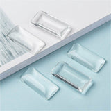 Glass Cabochons Embellishments 38x19x6.5 MM (Pack of 4 PCs) Rectangle Dome Flat Back Transparent For DIY Crafts Jewellery Making Magnets