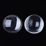 Glass Cabochons 50x12 MM (Pack of 4 PCs) Round Dome Flat Back Transparent Embellishments For DIY Crafts Jewellery Making Magnets