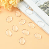 Glass Cabochons 20x15x5 MM (Pack of 10 PCs) Oval Dome Flat Back Transparent Embellishments For DIY Crafts Jewellery Making Magnets