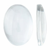 Glass Cabochons 18x13x4.5 MM (Pack of 10 PCs) Oval Dome Flat Back Transparent Embellishments For DIY Crafts Jewellery Making Magnets