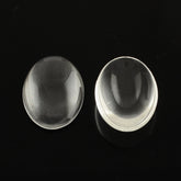 Glass Cabochons 18x13x4.5 MM (Pack of 10 PCs) Oval Dome Flat Back Transparent Embellishments For DIY Crafts Jewellery Making Magnets