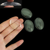 Glass Cabochons Embellishments 40x30x8 MM (Pack of 4 PCs) Oval Dome Flat Back Transparent For DIY Crafts Jewellery Making Magnets