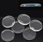 Glass Cabochons Embellishments 25x5 MM (Pack of 10 PCs) Round Double Side Flat Transparent For DIY Crafts Jewellery Making Magnets