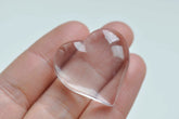 Glass Cabochons Embellishments 25x25x6 MM (Pack of 10 PCs) Heart Dome Flat Back Transparent For DIY Crafts Jewellery Making Magnets