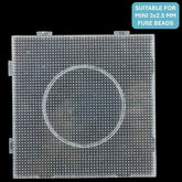 Plastic Pegboards For Aumni Crafts DIY Bead Fusion Kit And All Other Brands 3x2.5mm Mini Fuse Beads 140x140x20xmm Square Transparent Color (Sold as 1 piece)