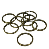 Vintage Key Chain Ring (10 Pieces) 21 MM Metal Iron Round Base Antique Bronze Color