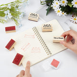 Mini Wooden Blocks Rubber Stamp Handmade Word Printed (Set of 2, Length 4 CM) For DIY Crafts Decoration Greetings