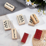 Mini Wooden Blocks Rubber Stamp Handmade Word Printed (Set of 2, Length 4 CM) For DIY Crafts Decoration Greetings