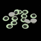 Glow In The Dark Plastic Wiggle Googly Eyes 10 MM (25 Pieces) Radium Grey Round Self Adhesive For Doll Toy Making DIY Crafts