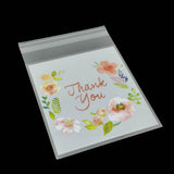 Self Adhesive BOPP Covers 14x10 CM With 11x7 CM Inside (1 Pack, 95-100 PCs) Thank You Printed Pouches For Cookie Chocolates Jewellery Gifts