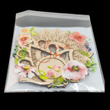 Self Adhesive BOPP Covers 17x14 CM With 13.8x13.3 CM Inside (1 Pack, 95-100 PCs) Thank You Printed Pouches For Cookie Chocolates Jewellery Gifts