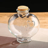 Heart Shape Glass Bottles 14x14 CM (1 Piece) Capacity 650 ML With Cork Lid Stoppers For Crafts Decoration Storage Gifts Transparent Jar Container