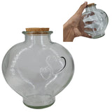 Heart Shape Glass Bottles 14x14 CM (1 Piece) Capacity 650 ML With Cork Lid Stoppers For Crafts Decoration Storage Gifts Transparent Jar Container