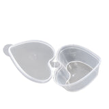 Small Polypropylene PP Plastic Containers (Pack of 10, Capacity 45 ML) 5.5x4.5x3 CM Heart With Lid For Ketchup Sauce Jam Cream Gifts Storage