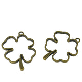 Metal Alloy Pendant Bezel Blanks (2 Pieces) 44x34x3.5 MM Clover Flower Bases Antique Bronze Color For Resin Jewellery Making DIY Crafts Key Chains