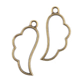Metal Alloy Pendant Bezel Blanks (2 Pieces) 36x17x3.5 MM Wing Bases Antique Bronze Color For Resin Jewellery Making DIY Crafts Key Chains