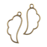 Metal Alloy Pendant Bezel Blanks (2 Pieces) 36x17x3.5 MM Wing Bases Antique Bronze Color For Resin Jewellery Making DIY Crafts Key Chains