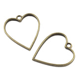 Metal Alloy Pendant Bezel Blanks (2 Pieces) 34x30x3.5 MM Heart Bases Antique Bronze Color For Resin Jewellery Making DIY Crafts Key Chains