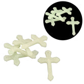 Acrylic Glow In The Dark Mini Pendants 39x24x4 MM (10 Pieces) Cross Charms Grey Radium For Jewellery Making Keychains Bracelets Gifts Decorations