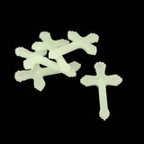 Acrylic Glow In The Dark Mini Pendants 39x24x4 MM (10 Pieces) Cross Charms Grey Radium For Jewellery Making Keychains Bracelets Gifts Decorations