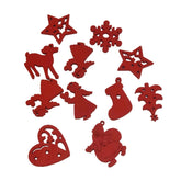 Wooden Christmas Pendants Charms (10 Random Shapes) 2.5 to 3.3 CM Range For Jewellery Making DIY Crafts Key Chains Gifts Decoration