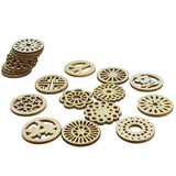 Wooden Jewellery Making Pendants (10 Pieces) Flat Base 25 to 30 MM 2-3 MM Thick Assorted Designs Shapes Wood Color