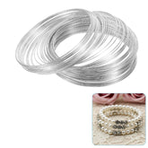 Tarnish Resistant 304-Stainless Steel Memory Bracelets Wires (1 Roll, 2.75 Meter, 13-14 Circles) 60mm 22 Gauge 0.5mm Thickness - Bangle Size 2.6 Silver Color