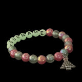Name Customized Elastic Christmas Bracelets Personalized For Kids Girls Women With Multicolor Acrylic Beads