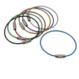 Stainless Steel Strong Cable Wire Keychain Cords Finished Dia 1.9 Inch Thickess 1.5 MM With Screw Clasps For ID Tags Luggage Multipurpose