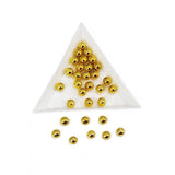 CCB Plastic No Hole Beads 6 MM (150 Pieces, 25 GMs Wt) Gold Color Round For Embroidery Sewing Art Crafts Decoration Jewellery Making