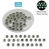 A To Z Radium Acrylic Letter Alphabet Beads 7x4 MM Glow In The Dark Hole Size 1.5 MM Flat Round For Jewellery Making DIY Crafts Keychains