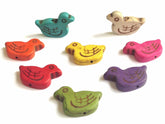 Synthetic Stone Beads 30x15x6 MM (20 Pieces) Bird Duck Hole 1 MM Mixed Colors For Jewellery Making