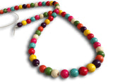 Synthetic Stone Beads 6 MM (1 String, 60-65 Beads) Round Hole 1 MM Mixed Colors 16 Inch For Jewellery Making