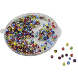 Striped Opaque 12/0 Glass Seed Beads 2x1.5 MM (2500 Beads, 25 Grams Wt) Round Hole 0.5 MM Mixed Colors For Jewellery Making