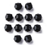 Acrylic Beads 10x10x9 MM (25 Grams, 50+ Pieces) Faceted Cube Hole 2 MM Black For Jewellery Making DIY Arts Crafts