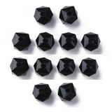 Acrylic Beads 10x10x9 MM (25 Grams, 50+ Pieces) Faceted Cube Hole 2 MM Black For Jewellery Making DIY Arts Crafts