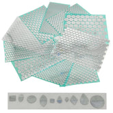 Plastic Foil Stickers (5 Shapes x 2 Sizes Each, 2200+ Pieces Total, Size Range 5-14 MM) Silver Color For Packing Coding Identification Markers