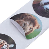 Paper Stickers 1 Inch / 2.5 CM (1 Roll, 500 Stickers) Animal Theme Round Multicolor Gift Packing Tags