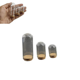 Glass Dome Cloche Cover Containers (1 Set Of 3 Sizes - 3.5x2.2 CM, 4.4x2.5 CM, 7x2.7 CM) Bottles Bell Jars With Cork Lid