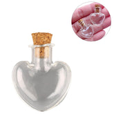 Miniature Glass Vial Bottles With Cork Stoppers Capacity Approx 4 ML 3.2x2.2x1 CM (5 Pieces) Heart For Crafts Decoration Gifts Jar Transparent