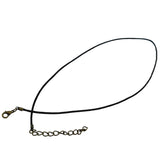 Mild Waxed Cotton Jewellery Making Cords 1.5 MM 17 To 18 Inch With Alloy Antique Bronze Color Clasp