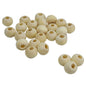 Wooden Beads 6x5.5 MM (25 Grams, 375+ Pieces) Hole Size:2 to2.5 MM Ivory White Round For Jewellery Making DIY Arts Crafts Decoration [ac-bds-00048-m7]
