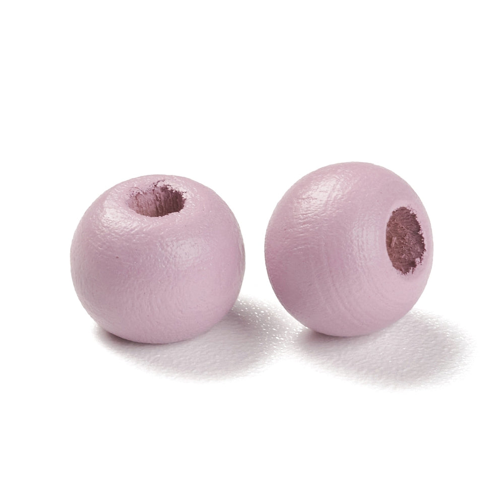 Wooden Beads 8.5x6.5 MM (25 GMs, 140+ Pieces) 2.5 MM Hole Round Mixed Colors For Bracelets Jewellery Making DIY Crafts