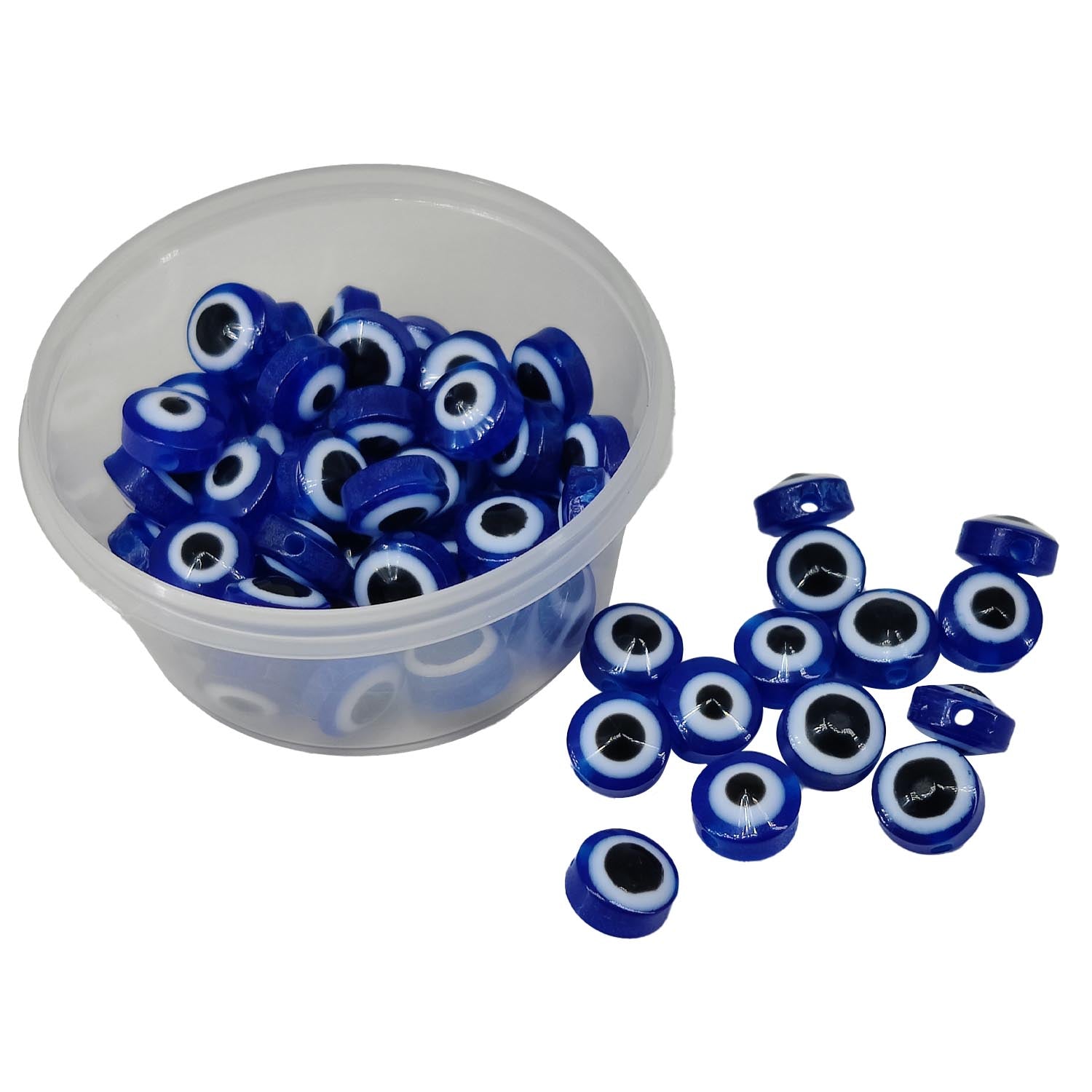 Acrylic Evil Eye Beads 7.5x5.5 MM Drum