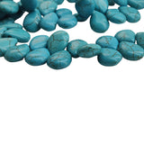 Imitation Jewellery Making Stone Beads 18x13x6 MM (1 String, Approx 70 Beads) Hole:1 MM Drop Turquoise Blue Synthetic For DIY Arts Crafts [ac-bds-00088-m11]