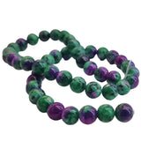 Imitation Jewellery Making Stone Beads 8 MM (1 String, 45-50 Beads) Hole:1 MM Round Green Multicolor Synthetic For DIY Arts Crafts [ac-bds-00088-m14]