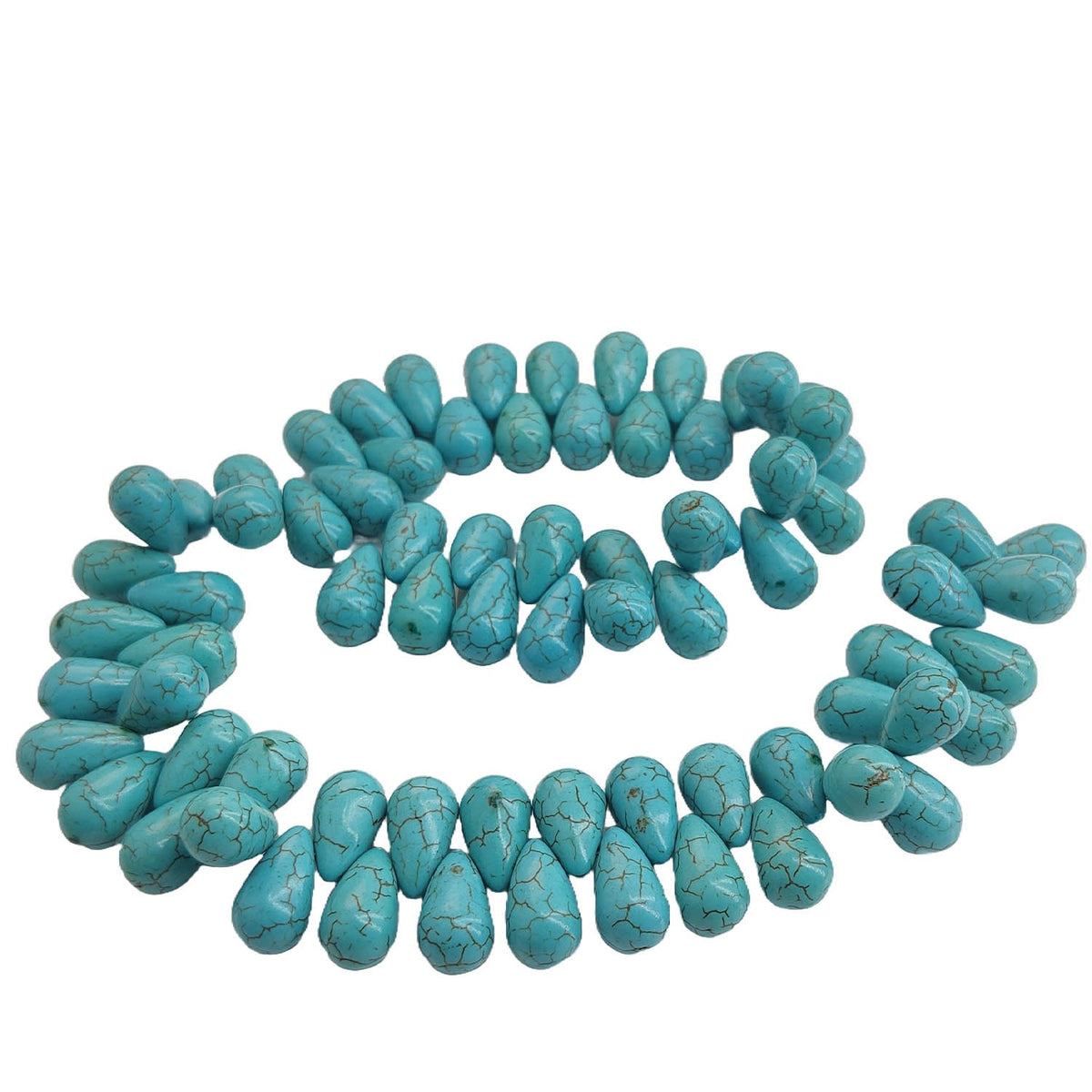 Imitation Jewellery Making Stone Beads 17-18 MM (1 String, Approx 75 Beads) Hole:1 MM Drop Turquoise Blue Synthetic For DIY Arts Crafts [ac-bds-00088-m16]