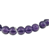 Glass Beads 8 MM (2 Strings, 38-40 Beads/String) Round Hole 1 MM Amethyst Purple 11 Inch For Jewellery Making [ac-bds-00110-m10]