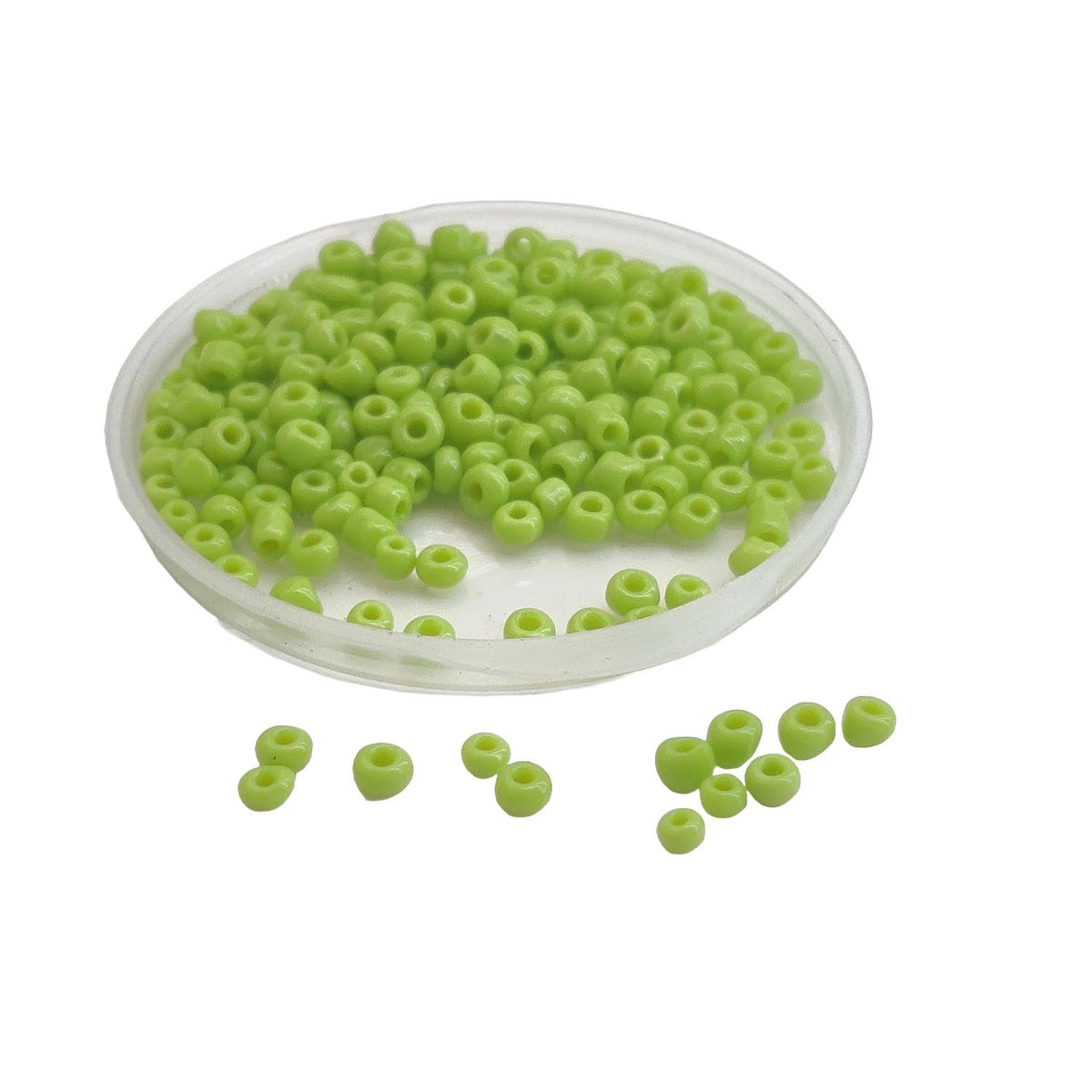 12/0 Opaque Glass Seed Beads 2 MM (3000+ Pieces, 50 GMs) Hole:1 MM Seed Light Green For Jewellery Making DIY Arts Crafts [ac-bds-00117-m6]