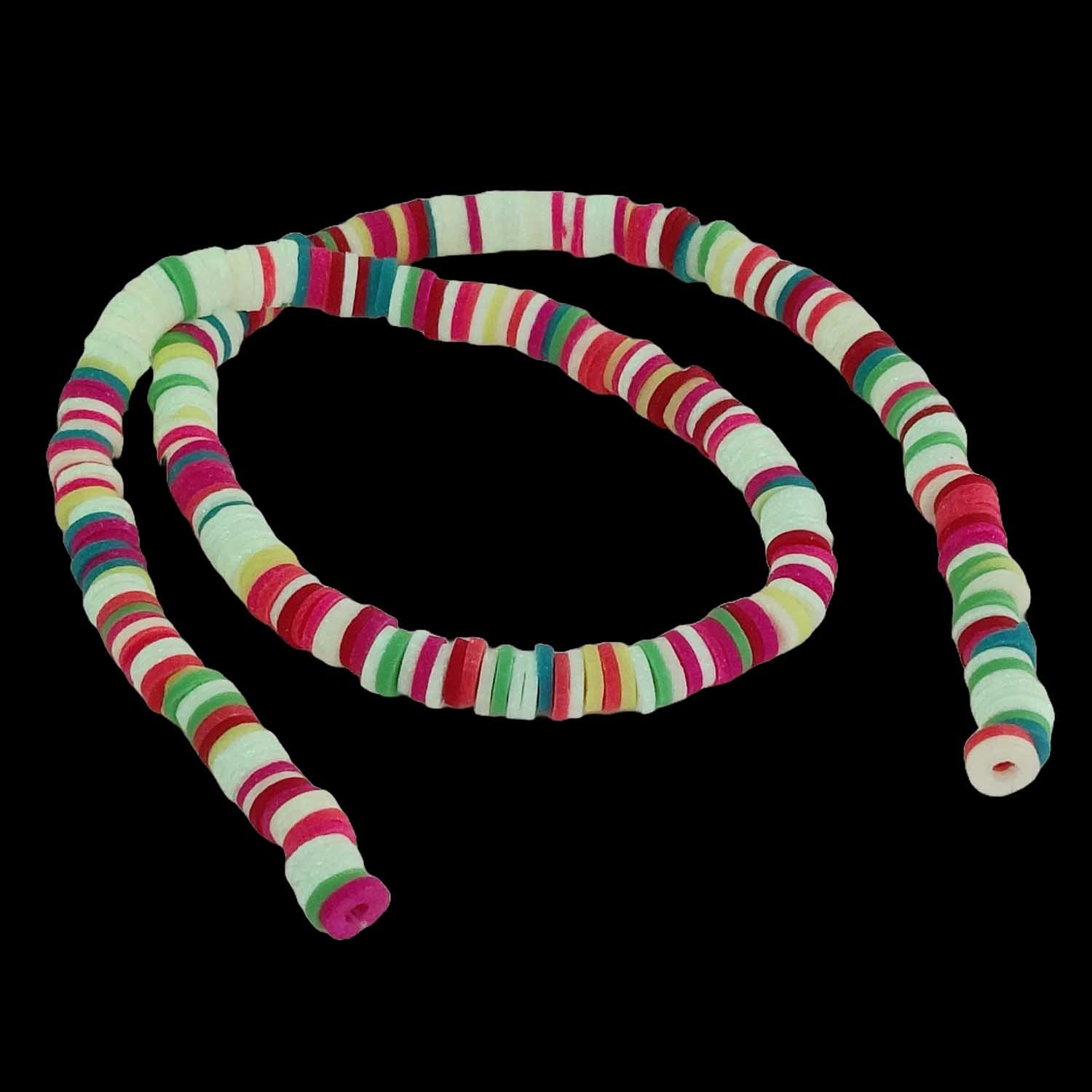 Partly Glow In The Dark Small Polymer Clay Beads (1 String, 200+ Beads) 6x0.5-1 MM 16 Inch 2 MM Hole Flat Round Disc For DIY Jewellery Making [ac-bds-00126-m13]